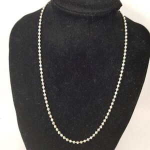 Signed Miranda Frye Sterling Silver London Beaded Necklace w/ Lobster Claw Clasp